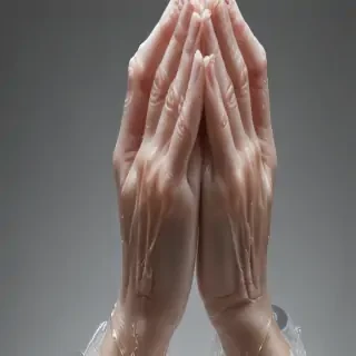 transparent praying hands