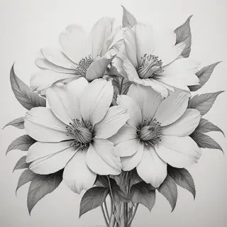 pencil drawing flowers