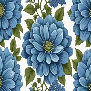 blue flowers clipart