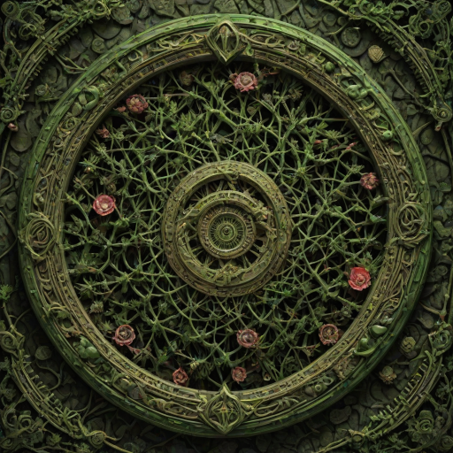 Dark Fantasy Art of (Bipolar Digital Artwork:1.3) of (Sketch:1.3),(Energetic:1.3) Moss Green, intricate, beautiful, symmetric,     Ivory, Emerald, Ruby, Sapphire,  Gold, Silver, Bronze,  Topas, Amethyst, Mosaic,    Flower,  Fractal,    Branches,  embroidery, Poisonous Bite: A bite that injects venom, found in mythical creatures like basilisks.,Pulley System: A system of wheels and ropes used to lift or move heavy objects, often in construction.,Doublet: A snug-fitting jacket, often padded, worn by men.,Ash Rain: Dark, gritty precipitation resulting from volcanic eruptions or widespread fires.,Fuchsite: A green variety of mica used as a pigment and in decoration. <lora:Vintage_Street_Photo:1>, <lora:woodfigurez:1> woodfigurez style,(by Artist M.C. Escher:1.3),CGSociety,ArtStation,(Ascii Art:1.3),(Low Contrast:1.3), dark, moody, dark fantasy style