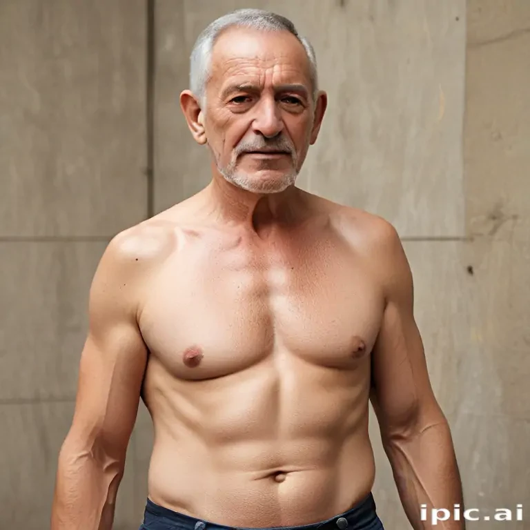 shirtless old men