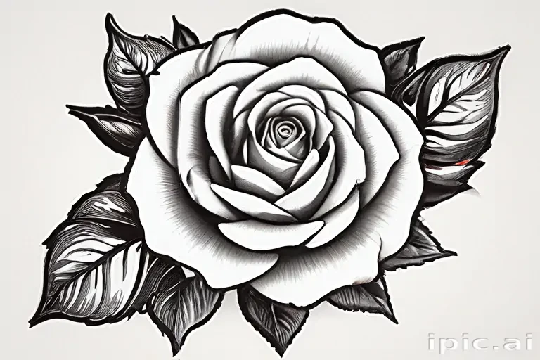 black and white rose clip art