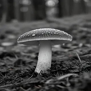 mushroom black and white