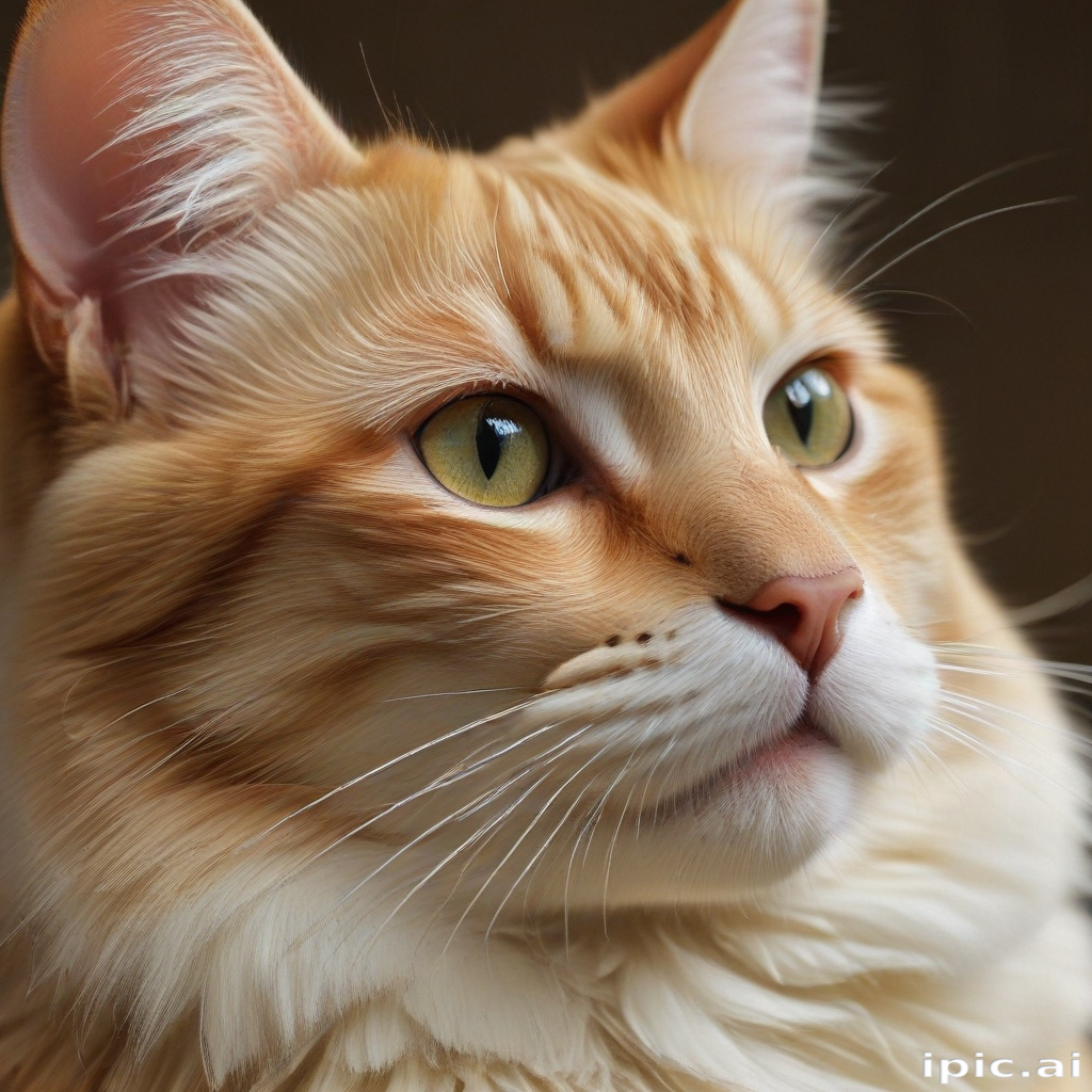 A Majestic Orange Cat with Striking Green Eyes and Fluffy Fur.