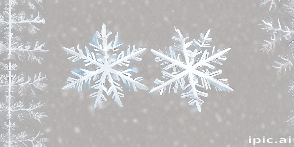 Intricate Snowflakes Gently Falling Against a Soft Gray Winter Background