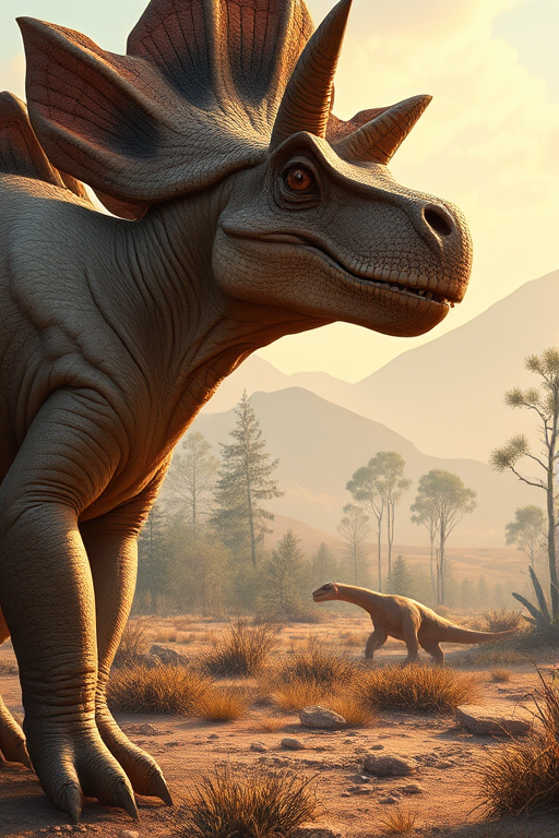 highly detailed illustration of a stegosaurus in a prehistoric landscape, soft natural lighting, close-up view, digital art style, DSLR camera settings: f/8, ISO 100, 1/200s