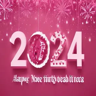 pink happy new year 2024