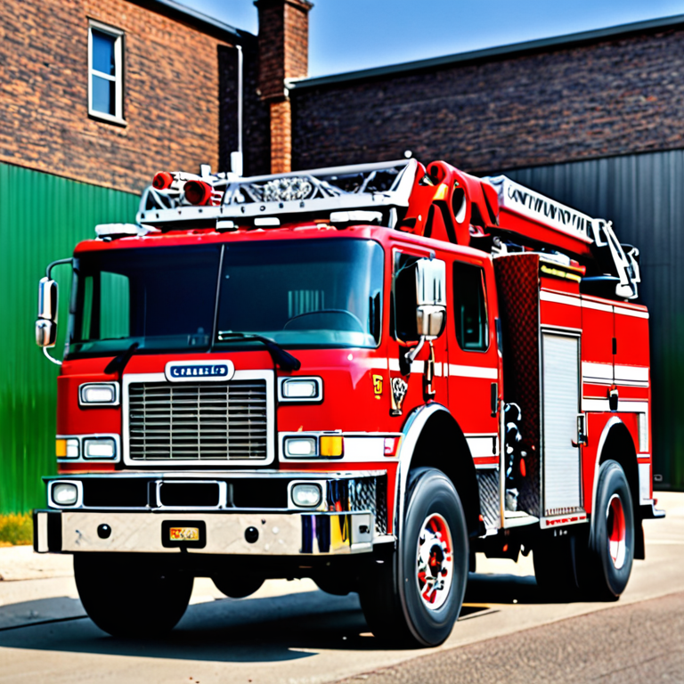 Fire Truck Rims a fire truck with eight road wheels