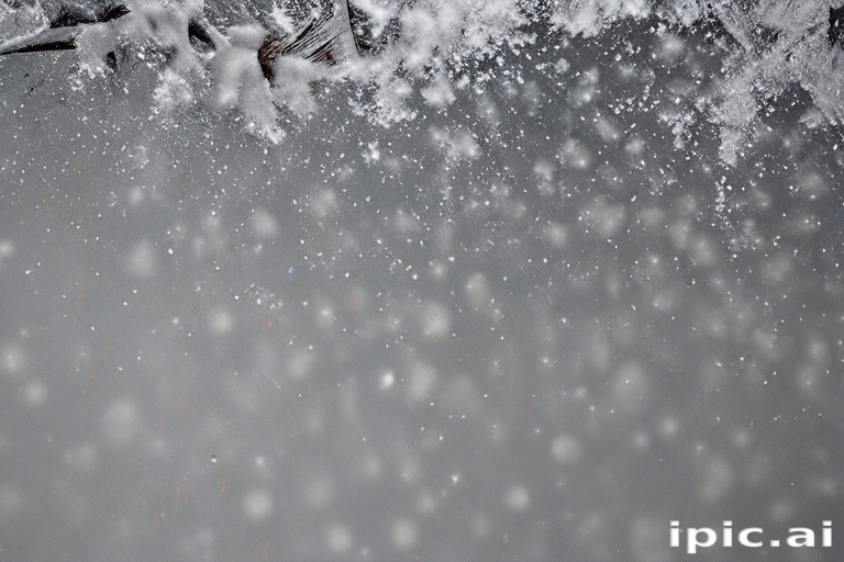 Delicate Snowflakes Falling Gently Against a Soft, Blurry Background