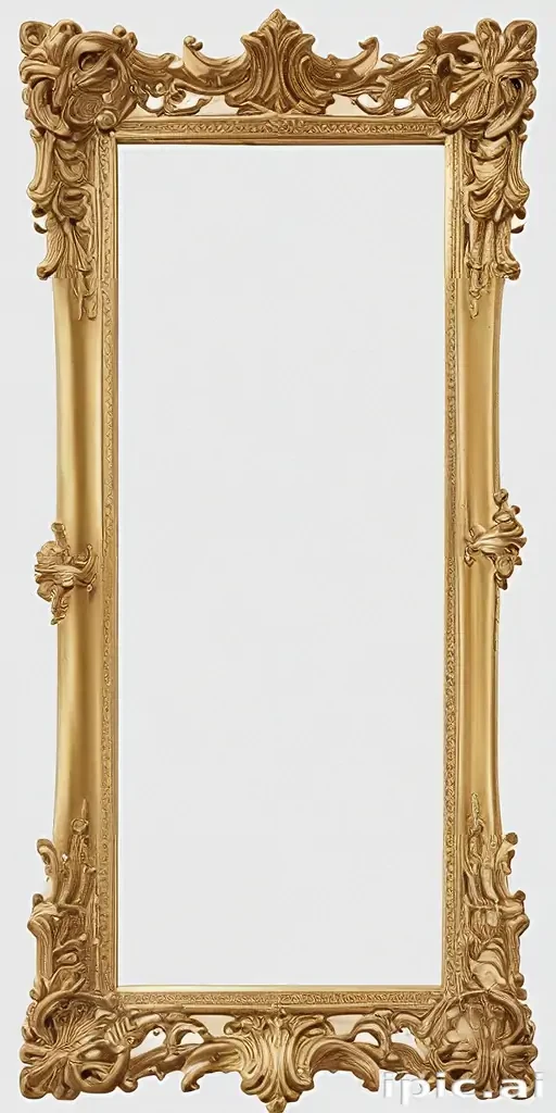 rectangle gold frame png