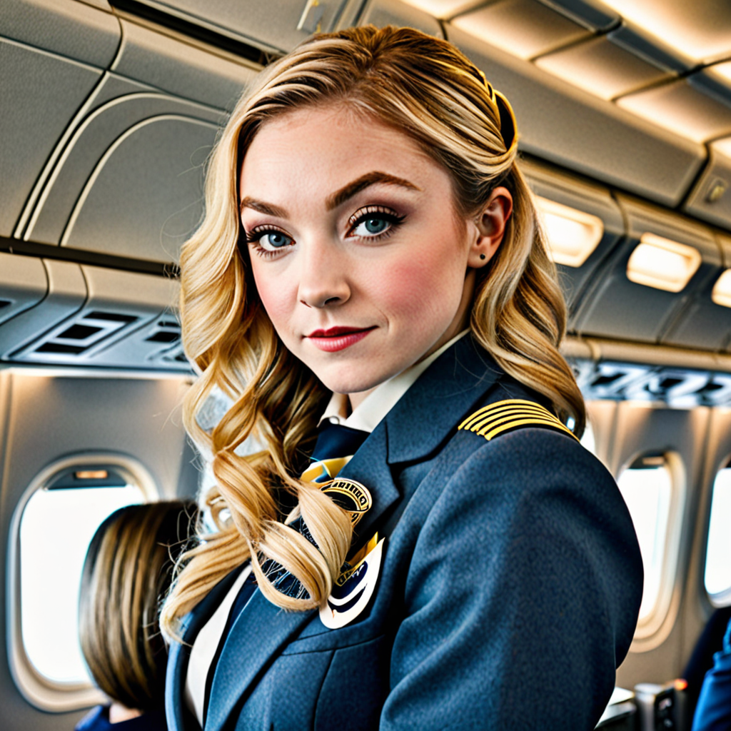 Flight Attendant Girl: Detailed Portrait of Young Caucasian | AI Art  Generator | Easy-Peasy.AI