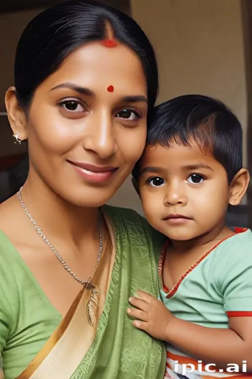 mom and son indian
