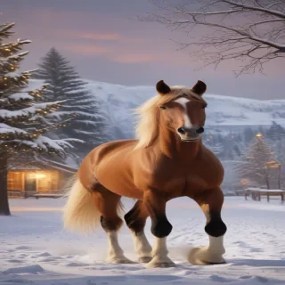 merry christmas images with horses