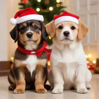 cute christmas dogs