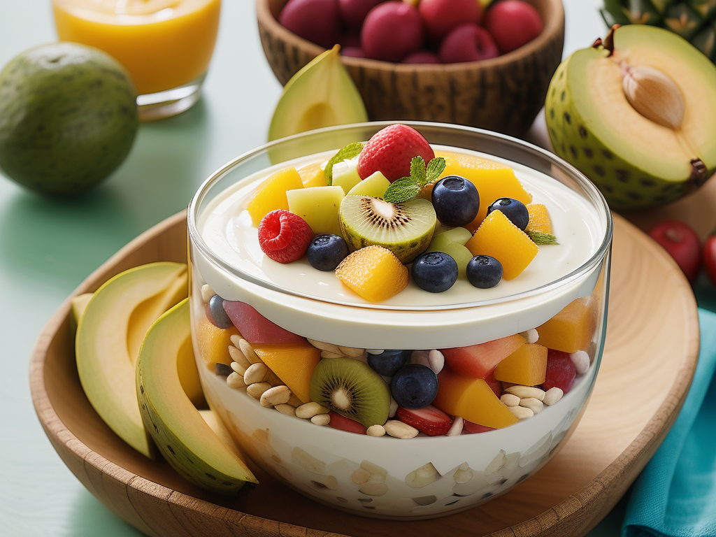 mexican fruit salad with cream