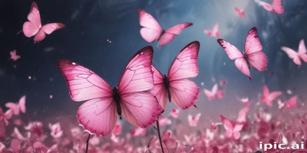 pink butterflies aesthetic