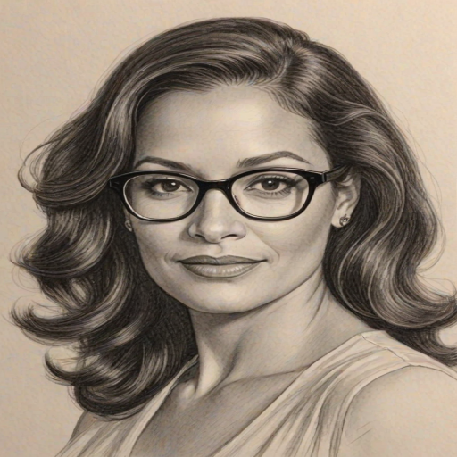 Alluring Constance Marie, pencil sketch, portrait of Elegant woman 1947s in glasses, hair style beatnik, outline, clear lines, fine lines, 8k