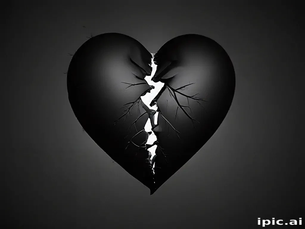 broken heart black