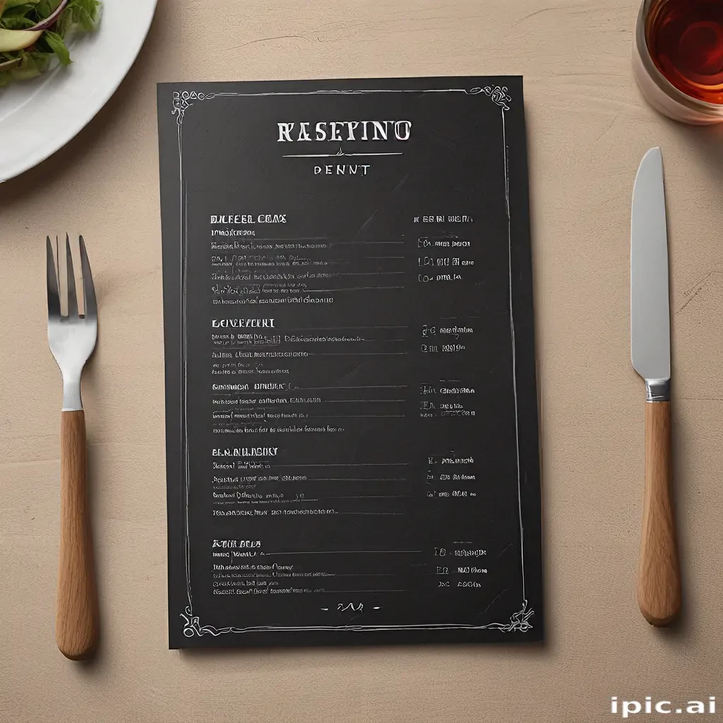 restaurant menu mockup