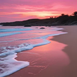 pink beach sunset