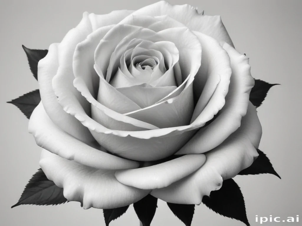 black and white rose clip art