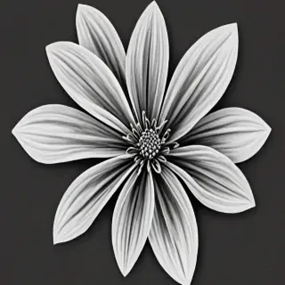 flower clip art black and white