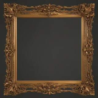 rectangle golden frame png