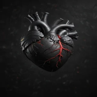 broken heart black background