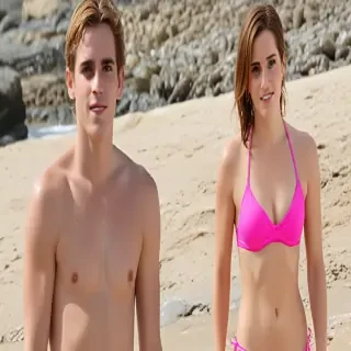 emma watson pink bikini