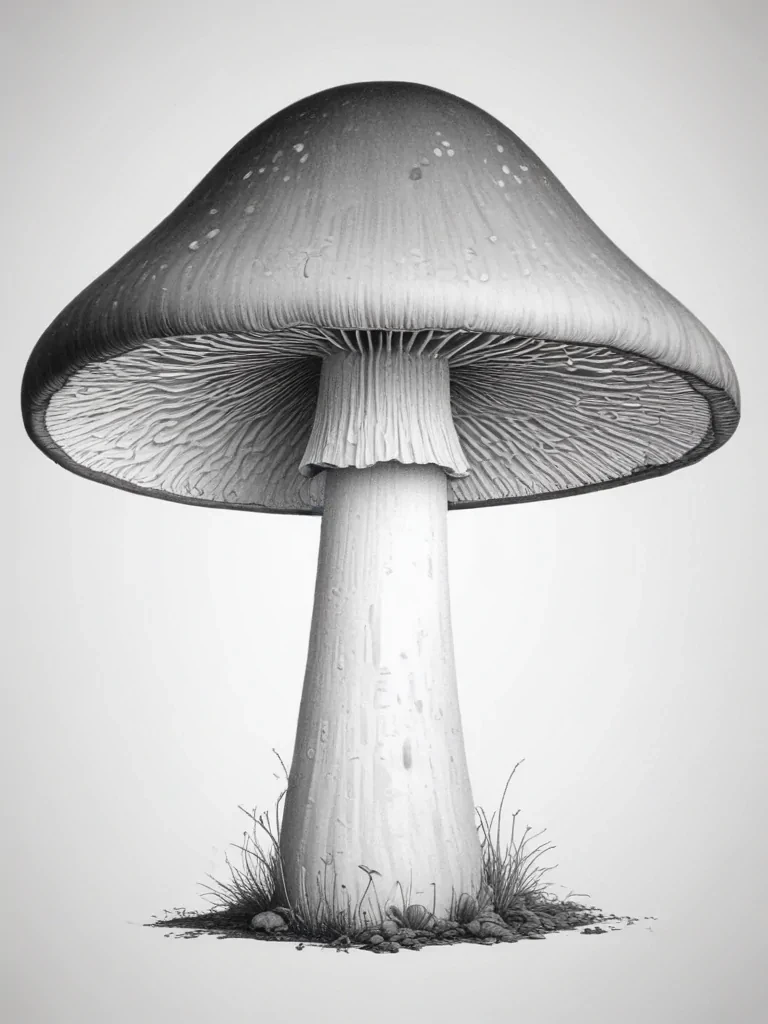 mushroom clip art black and white