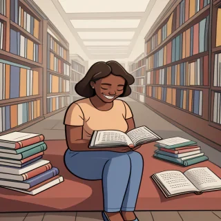 cartoon image of reading