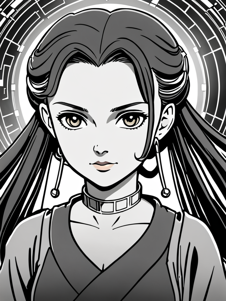 Ai Image Generator - Ai Art Generator - High Quality and 100% Unique Images  - iPic.Ai Padmé Amidala, anime, manga, 2d, ghibli, ghost in a shell, black  and white, cute, sailormoonartstyle, action