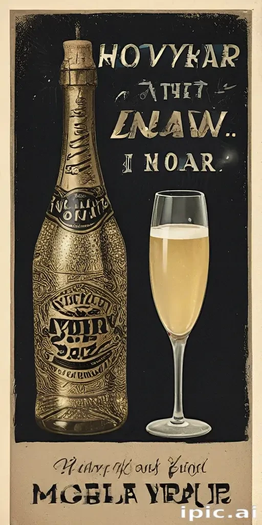 happy new year vintage