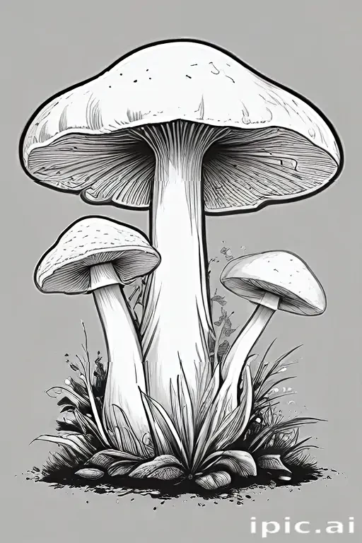 mushroom clip art black and white