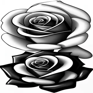 black and white rose clip art