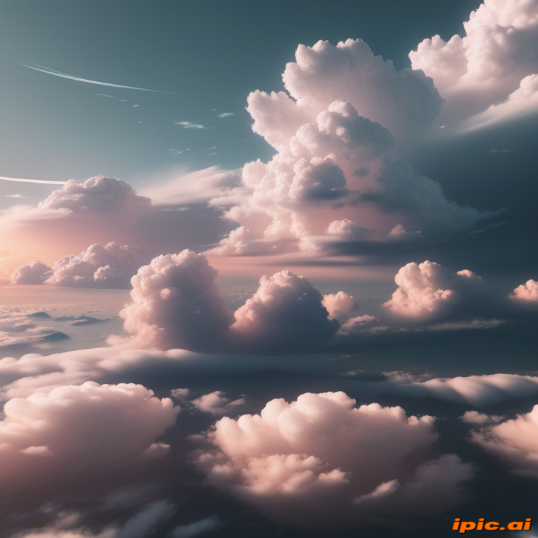 Soft Pastel Clouds Floating Gracefully in a Serene Sky at Dusk