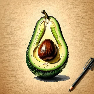 avocado drawing