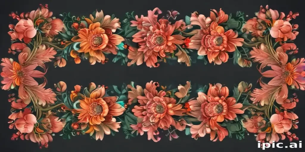 flowery border clipart