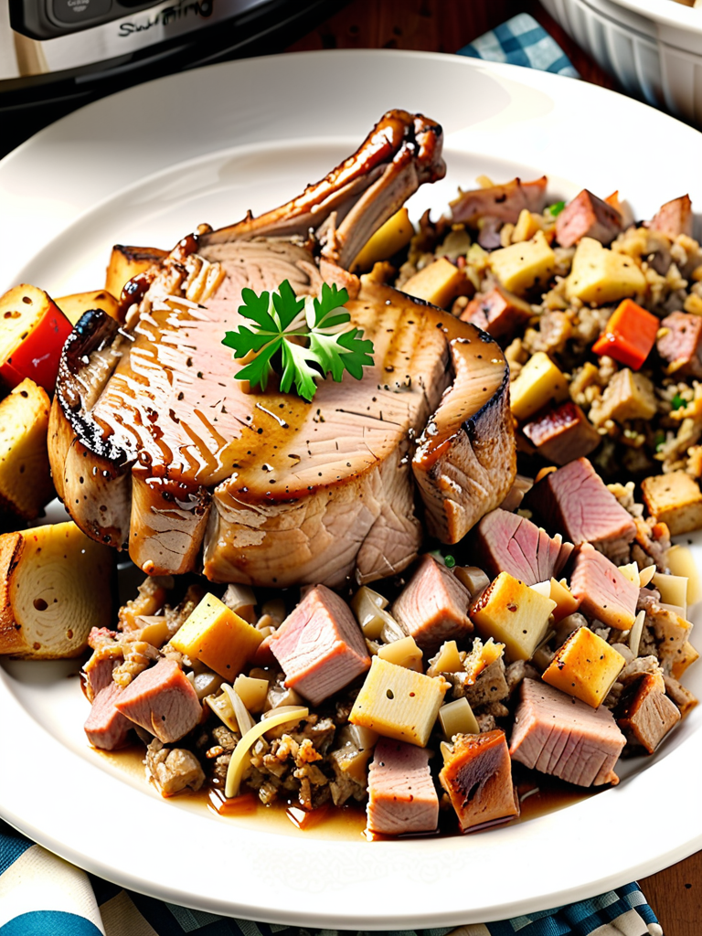 slow cooker pork chops and stuffing
