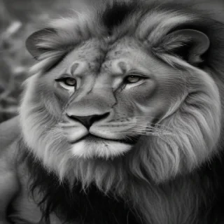 lion black and white
