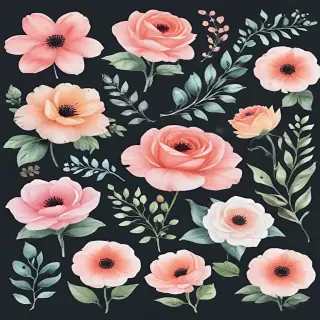 watercolor flowers clipart