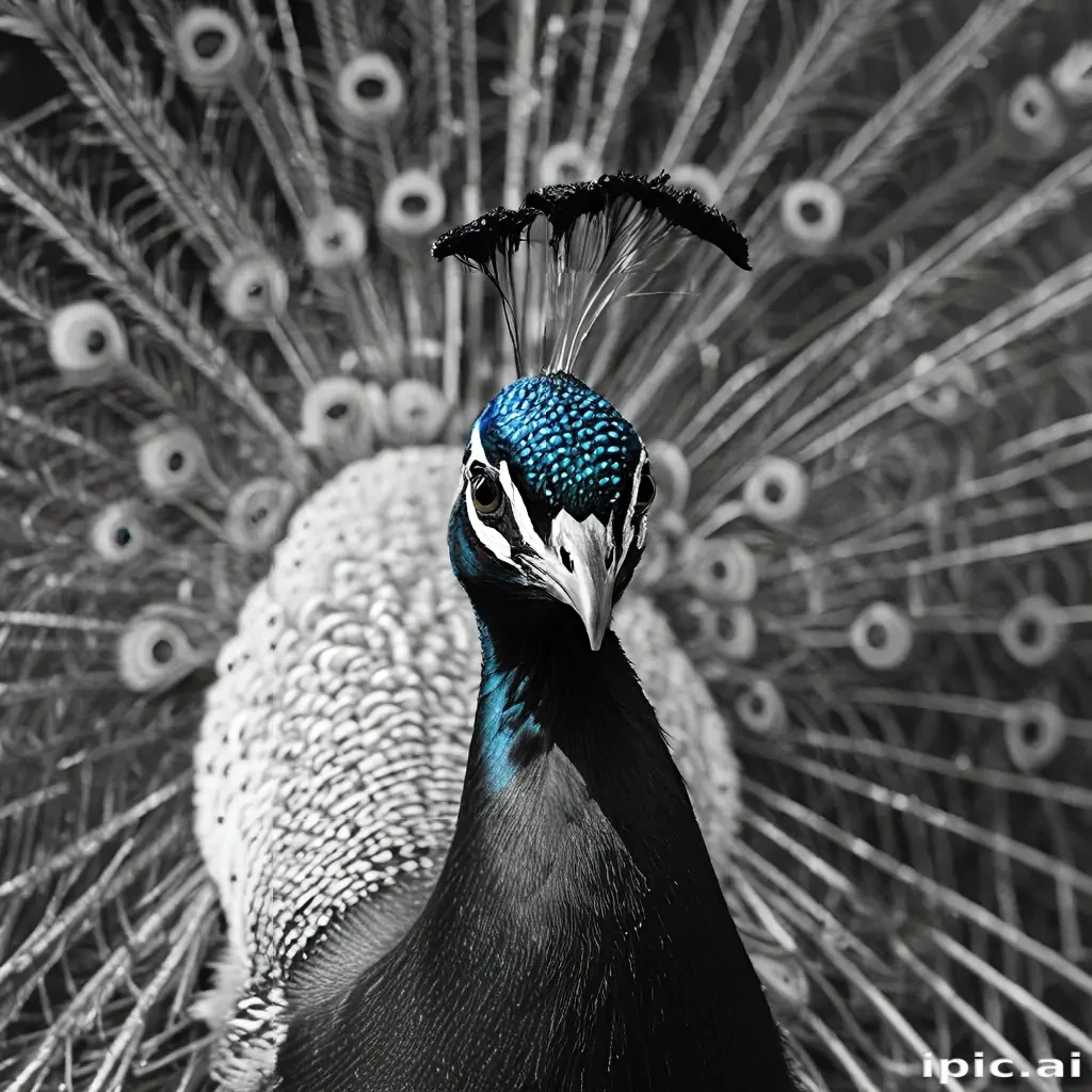 peacock black and white