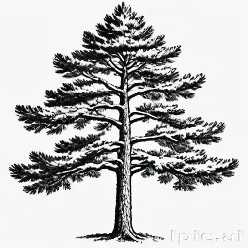 pine tree clip art black and white