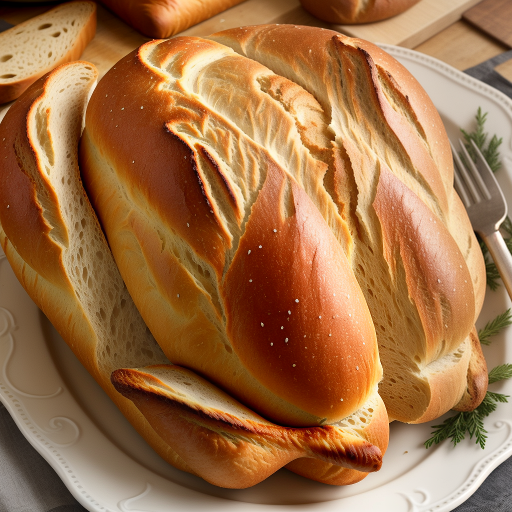 bread in the shape of a turkey