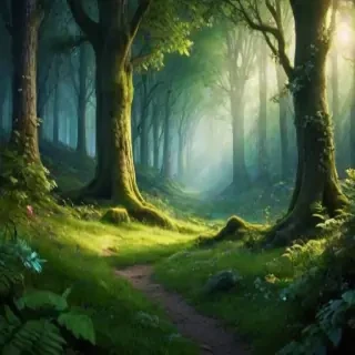 beautiful magical forest background