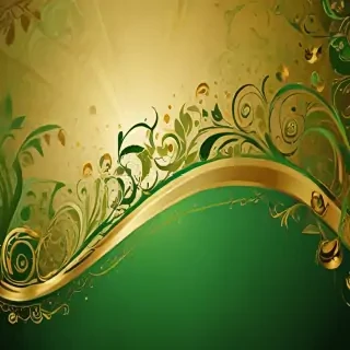 gold and green background