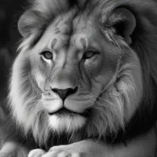 lion black and white