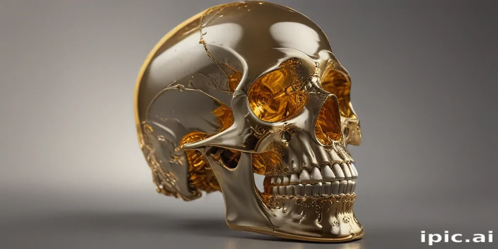 transparent gold skull