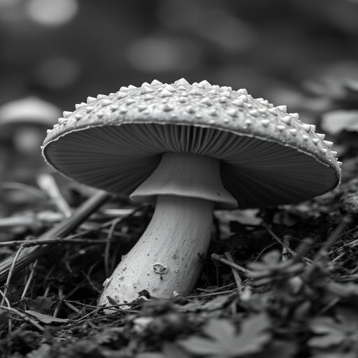 mushroom black and white