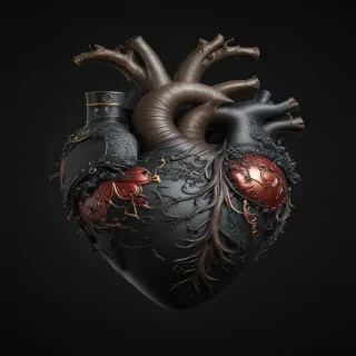 heart with black background